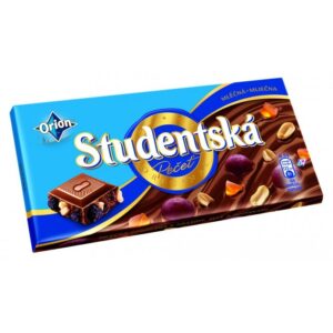 STUDENTSKA - MILK CHOCOLATE WITH RAISINS, JELLY PIECES AND PEANUTS 200 gram
