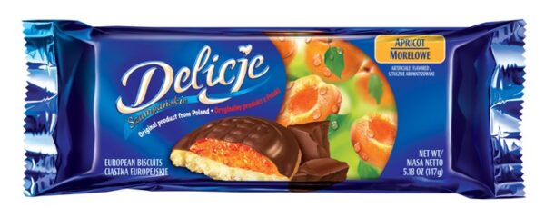 Delicje - Biscuits in Chocolate with Apricot Filling 147g / 5.19oz