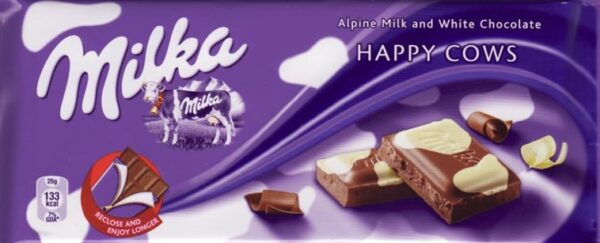 Milka Milk and Chocolate Confection 100g./3.52oz