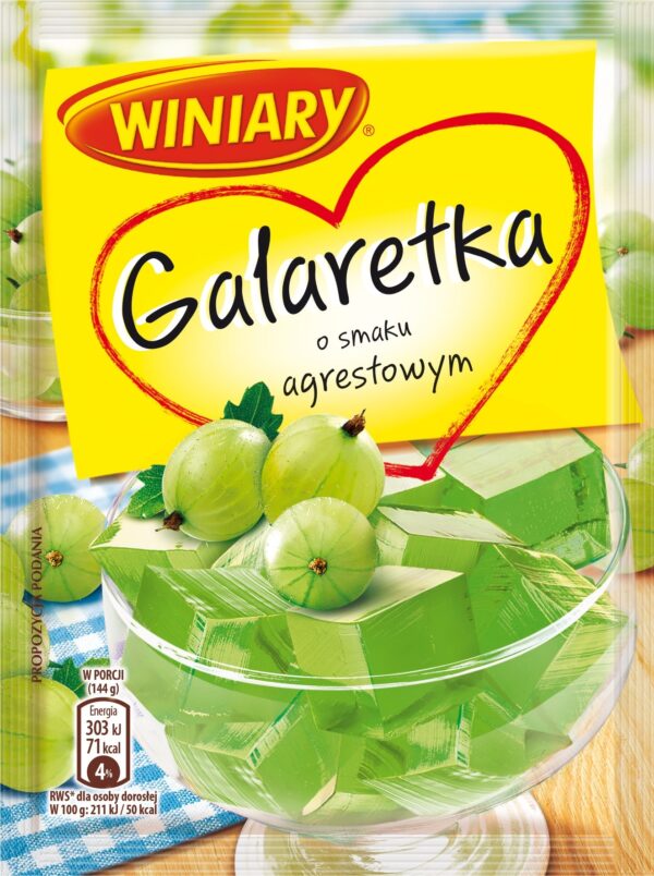 Winiary Galaretka Gooseberry Jelly Flavor / Agrestowa 75g./2.65oz.