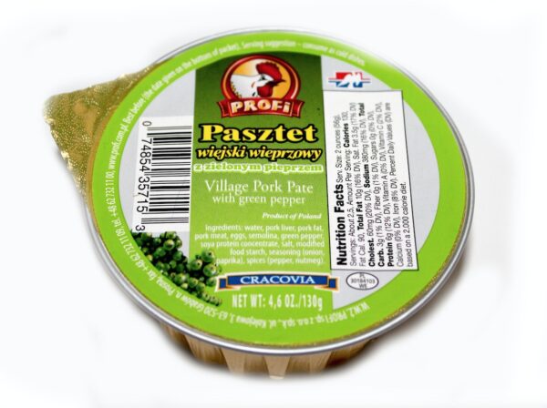 Profi Pork Village Pate with Green Pepper / Pasztet z Zielonym Pieprzem 130g/4.6oz (W)