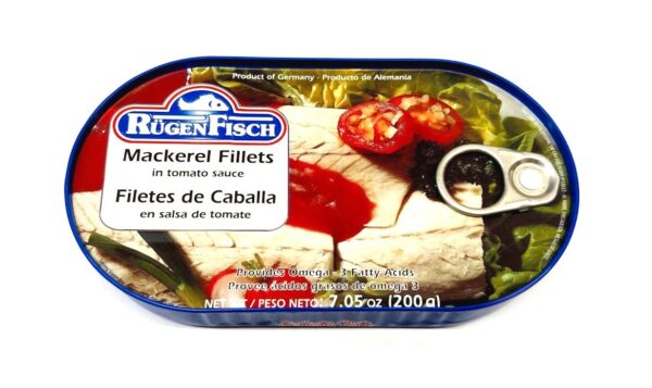 Rugen Fisch Mackerel Fillets in Tomato Sauce 200g/7.05oz.