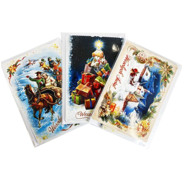 Christmas / Winter Cards with Wafers "Opłatki" (Pack of 3) - Varied