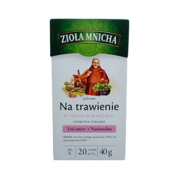 ZIOLA MNICHA FOR DIGESTION HERBAL TEA, HERBATKA ZIOLOWA NA TRAWIENIE, 20 BAGS