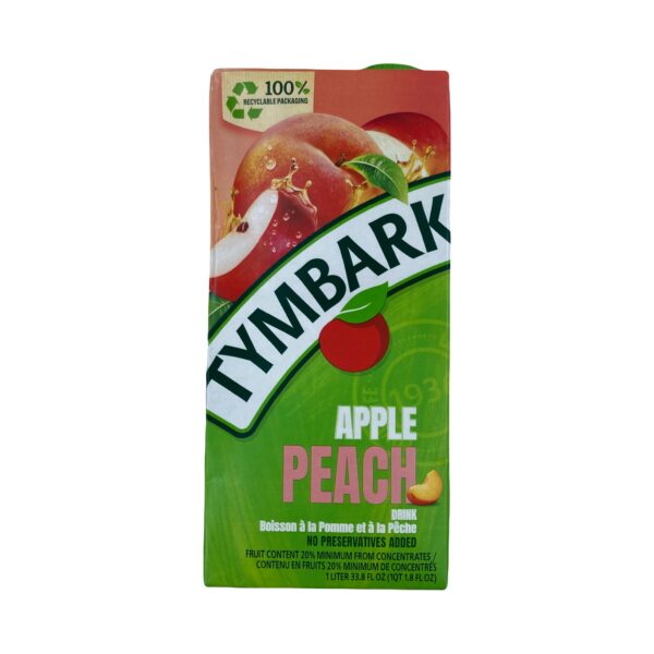 TYMBARK, APPLE PEACH DRINK, NAPOJ JABLKOWO BRZOSKWINIOWY, 33.8 FL OZ(1L)