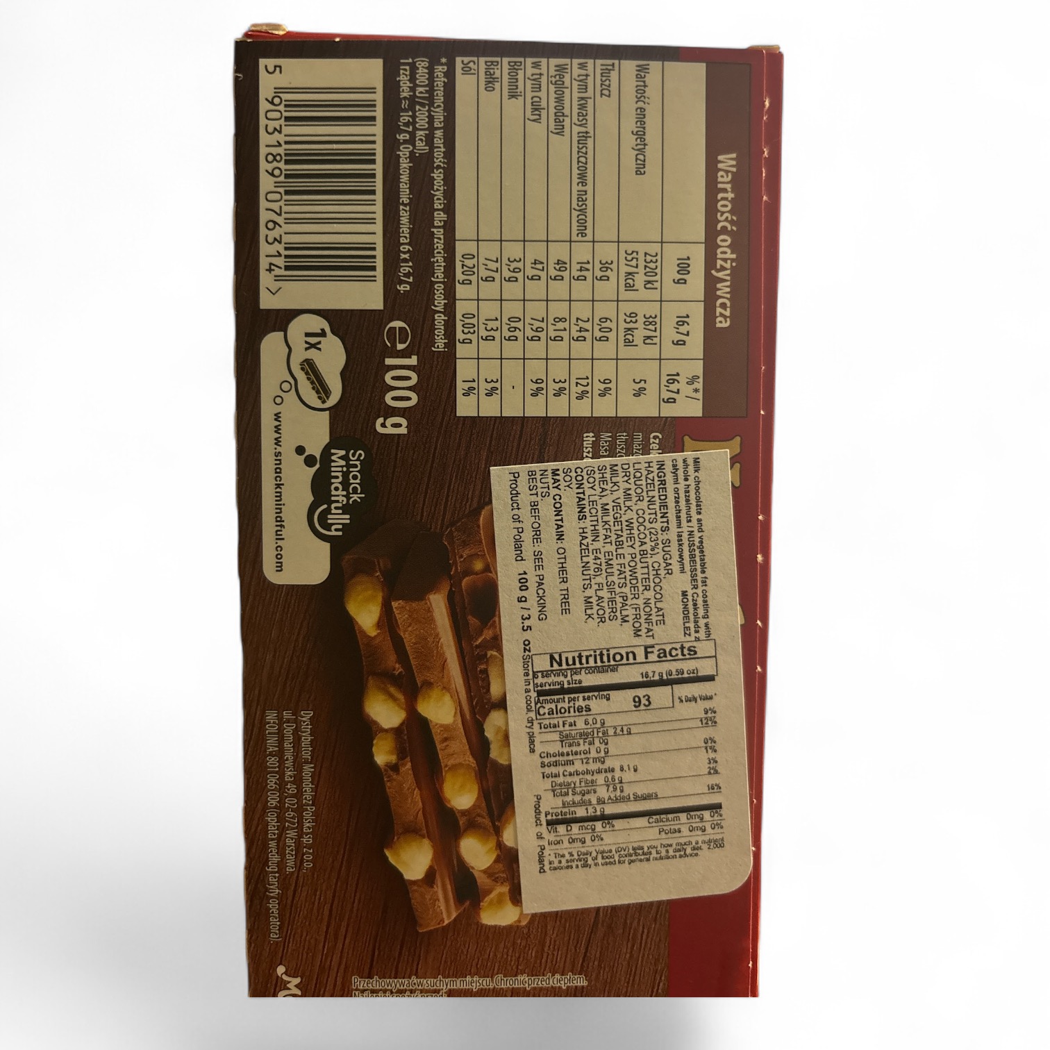 Alpen Gold Nussbeisser Milk Chocolate with Whole Hazelnuts - Image 2