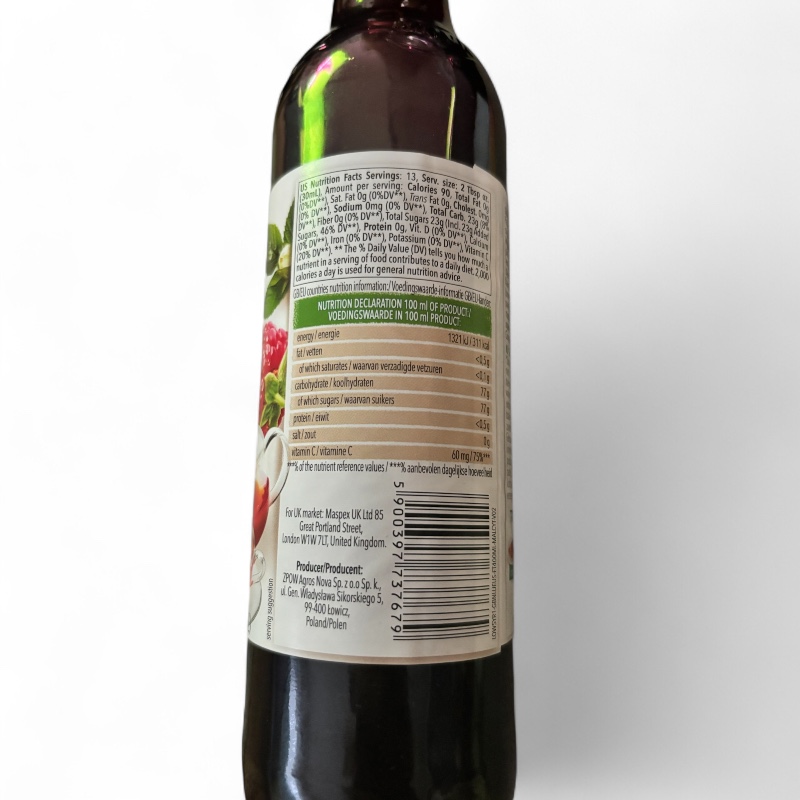 Lowicz Raspberry and Lemon Syrup 400ml (13.53 fl. oz) - Image 3