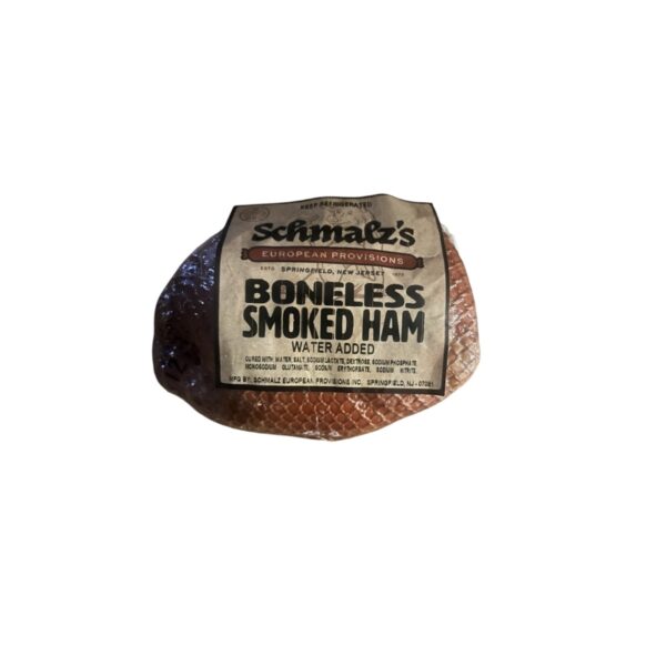 Schmalz's Boneless Smoked Ham App 2lb, a tender and flavorful smoked ham, perfect for festive meals or everyday dishes.