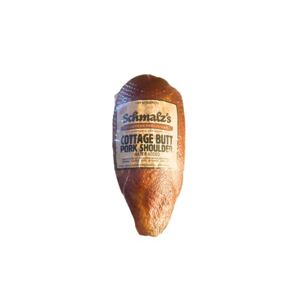 Schmalz's Smoked Cottage Butt Pork Shoulder App 3lbs, a traditional smoked pork product with a rich aroma and tender texture, ideal for slicing or baking.