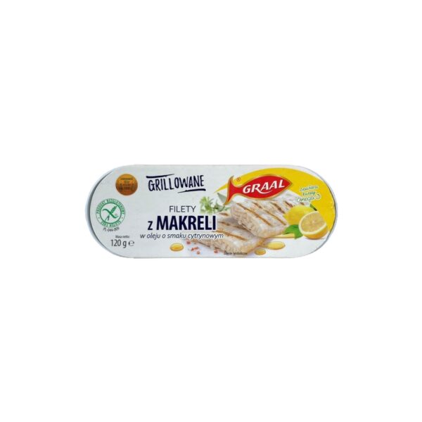 Graal Grilled Mackerel Fillets in Olive Oil Lemon Flavored, 120g