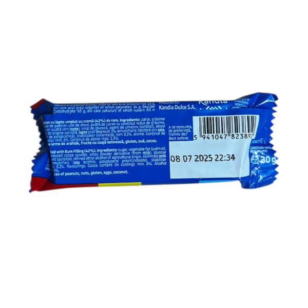 ROM Milk Bar with Rum Filling, Baton Cu Lapte Umplut Cu Crema 30g - Image 2