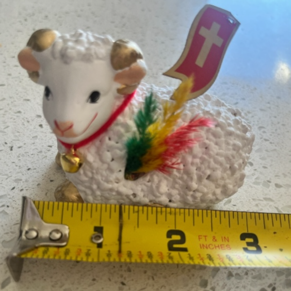 Easter Paschal Lamb Plaster Figurin - Image 3