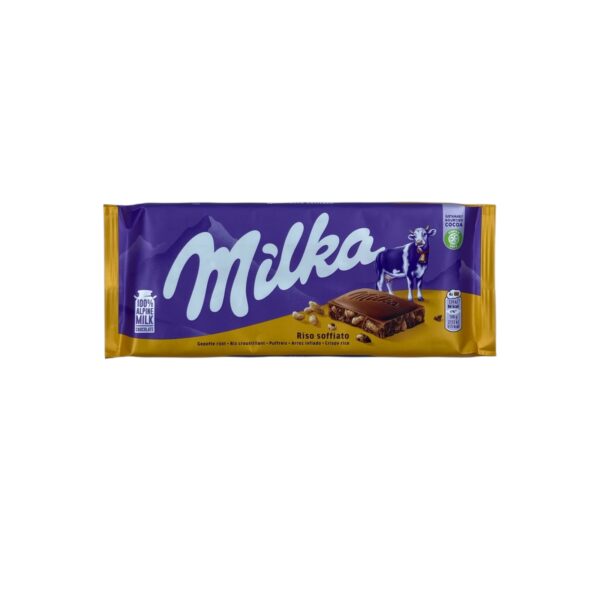 Milka Alpine Milk Chocolate – Puffed Rice 100g