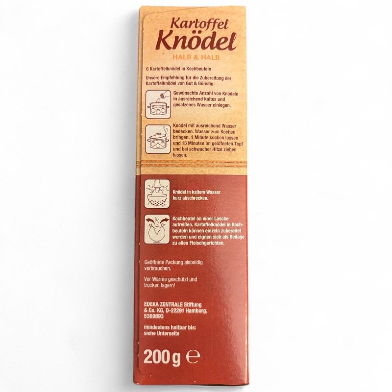 Potato Dumplings, Kartoffel Knödel Halb & Halb – 6 pieces, Gut&Günstig - Image 2