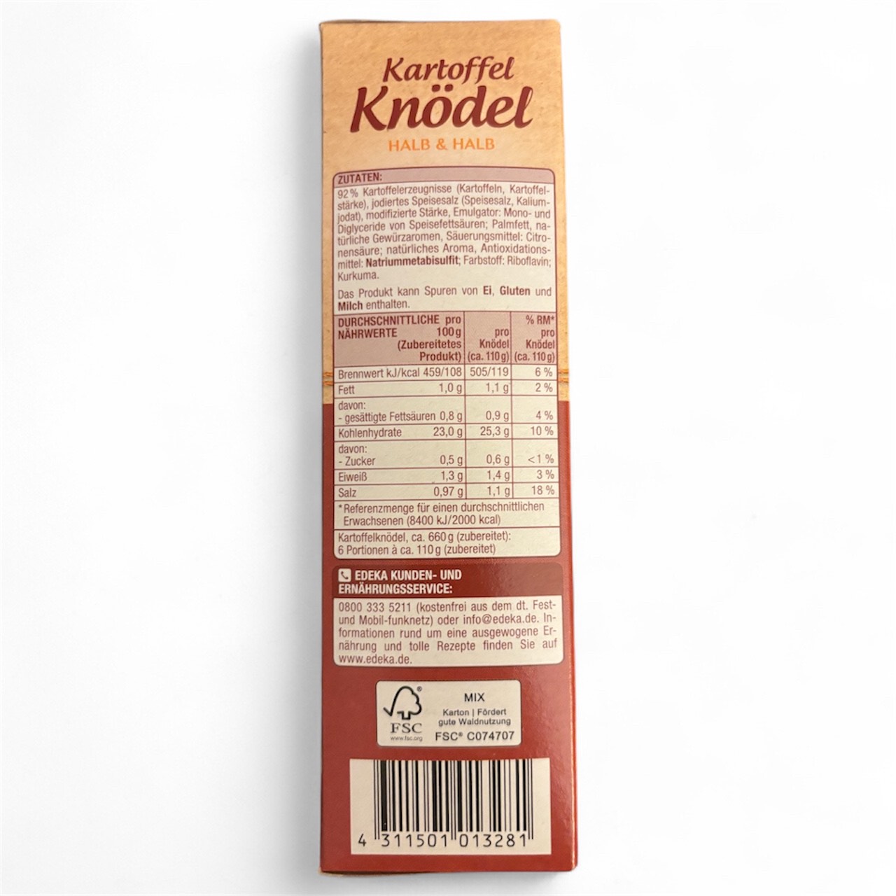 Potato Dumplings, Kartoffel Knödel Halb & Halb – 6 pieces, Gut&Günstig - Image 3