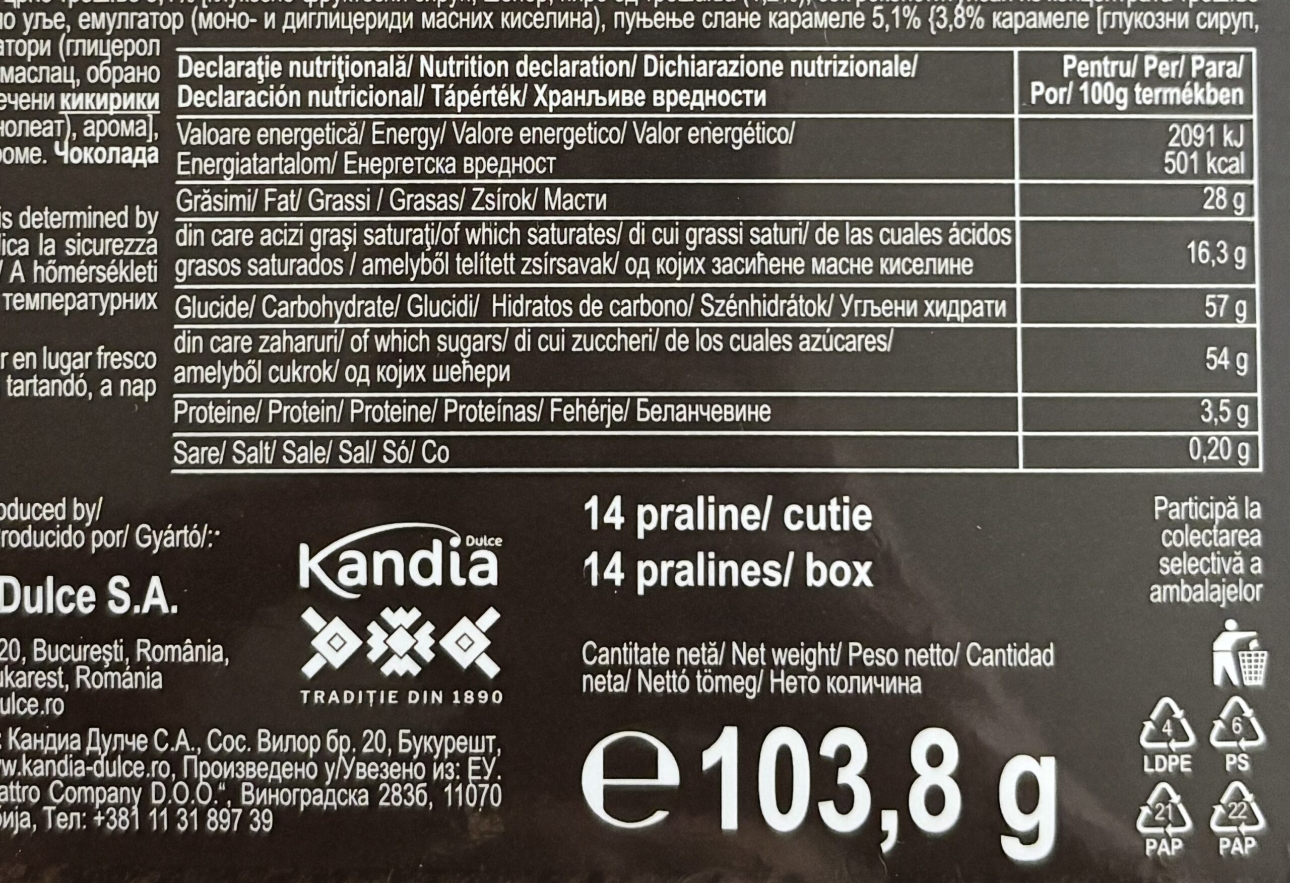 Kandia Chocolate Pralines Assorted 103.8g - Image 2