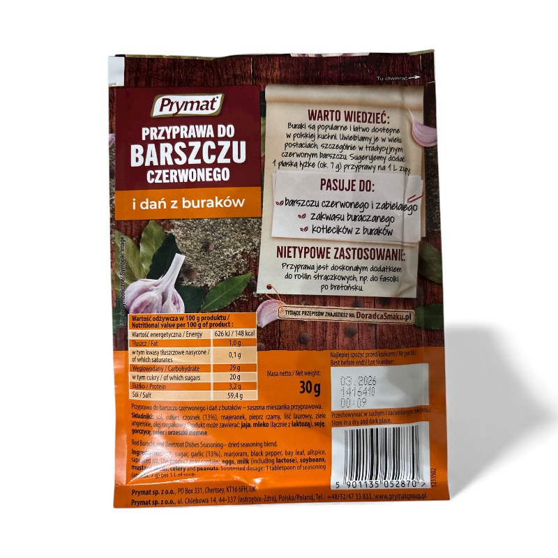 Red Borsch Seasoning, Przyprawa do Barszczu Czerwonego Prymat 30g - Image 2