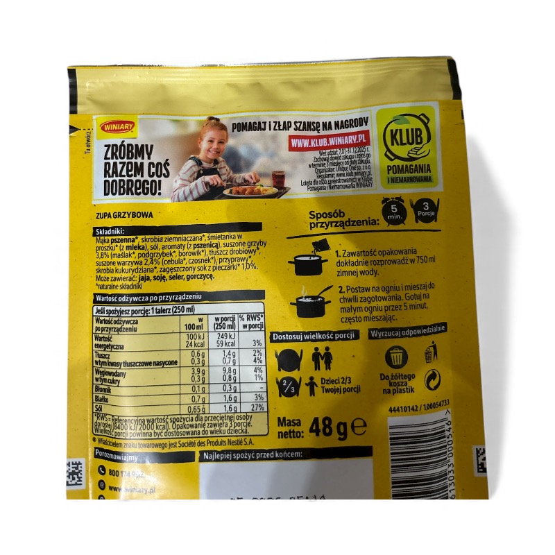 Mushrooms Soup, Zupa Grzybowa, Winiary, 48g - Image 2