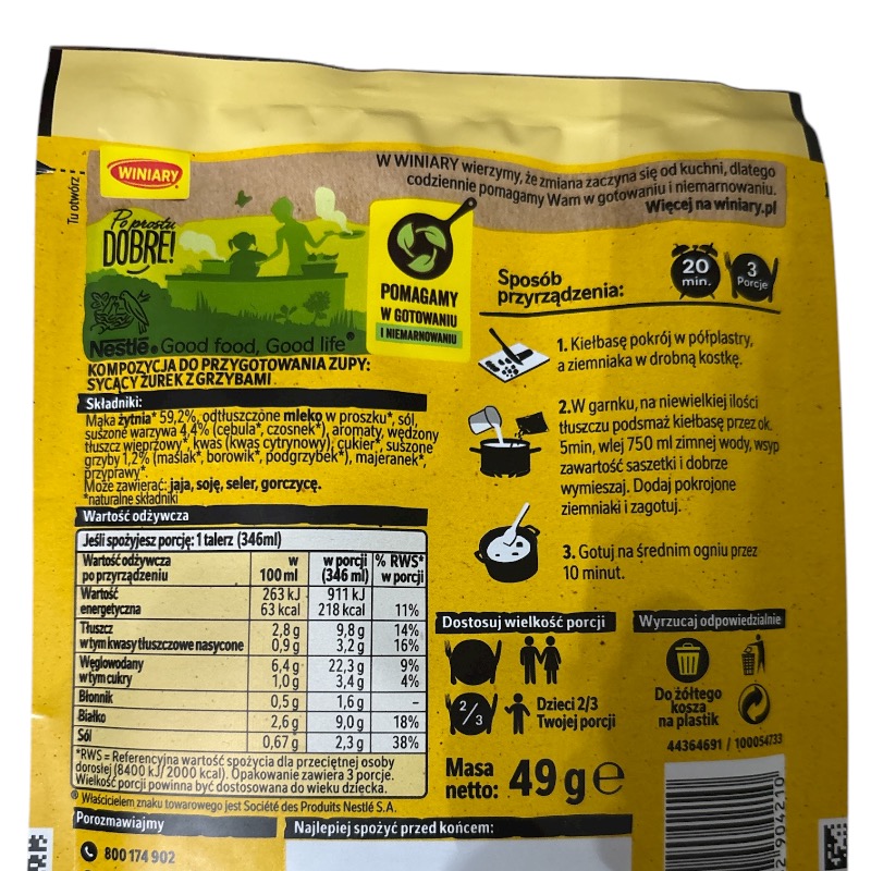 White Borsch Soup with Mushrooms, Winiary, 49g - Image 2