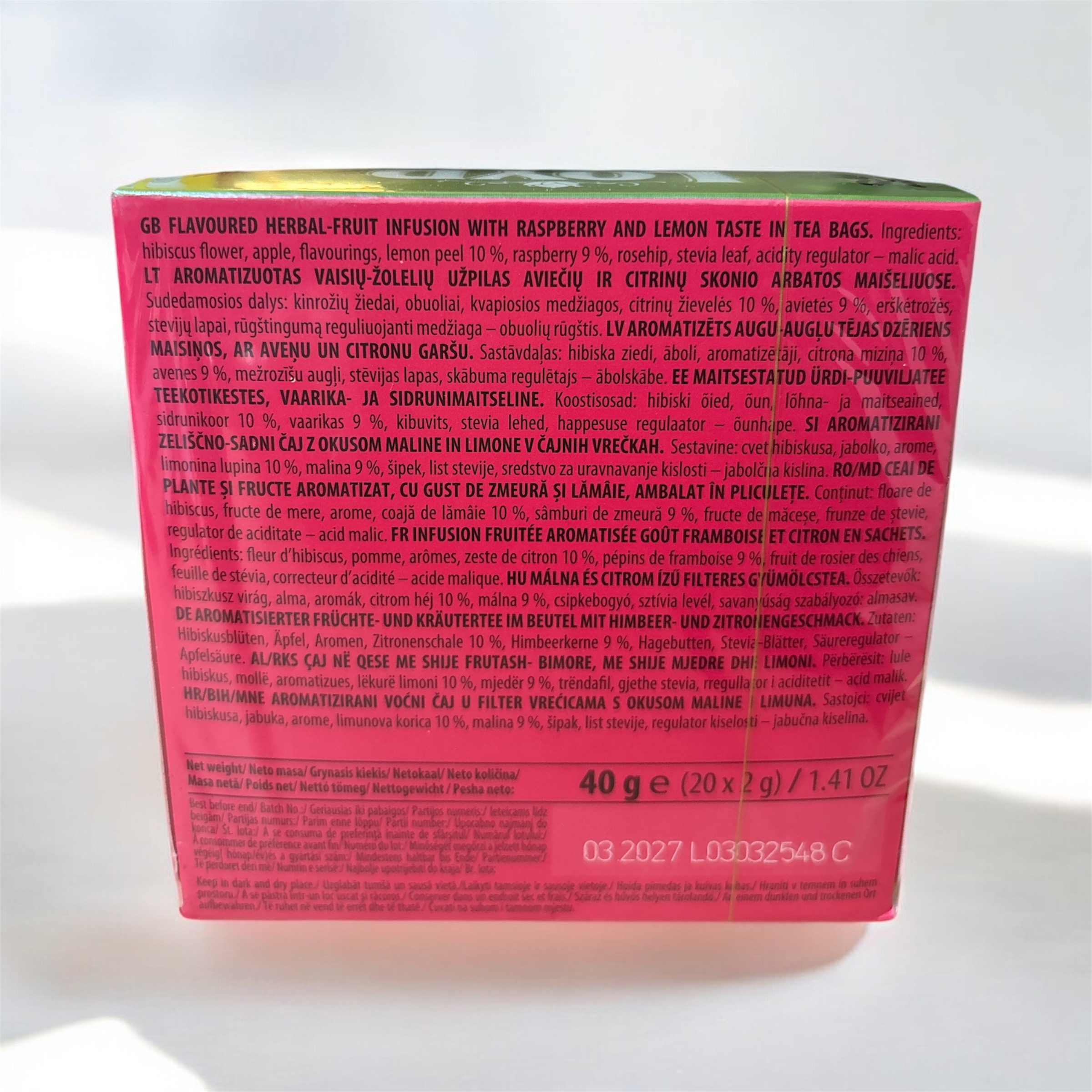 Raspberry Lemon Fruit Herbal Tea, Loyd - Image 2