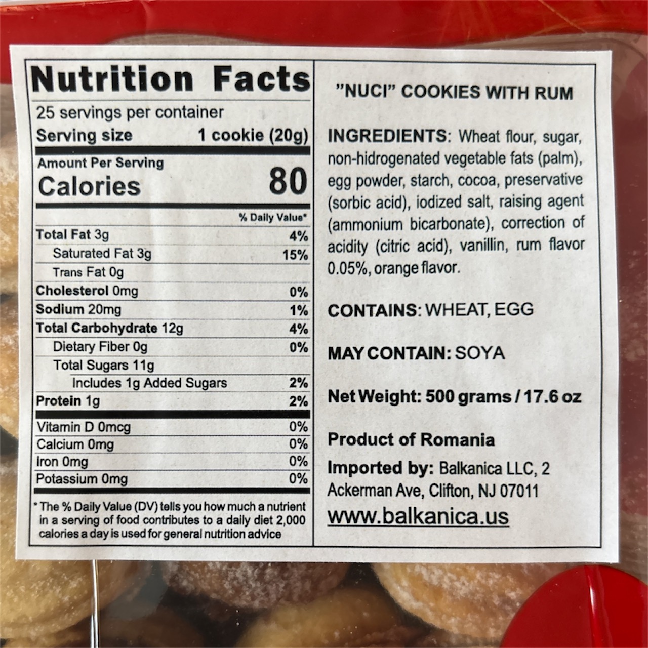 Walnut Cookie with Rum Filling, (Nuci, Oreshki) 500g - Image 2