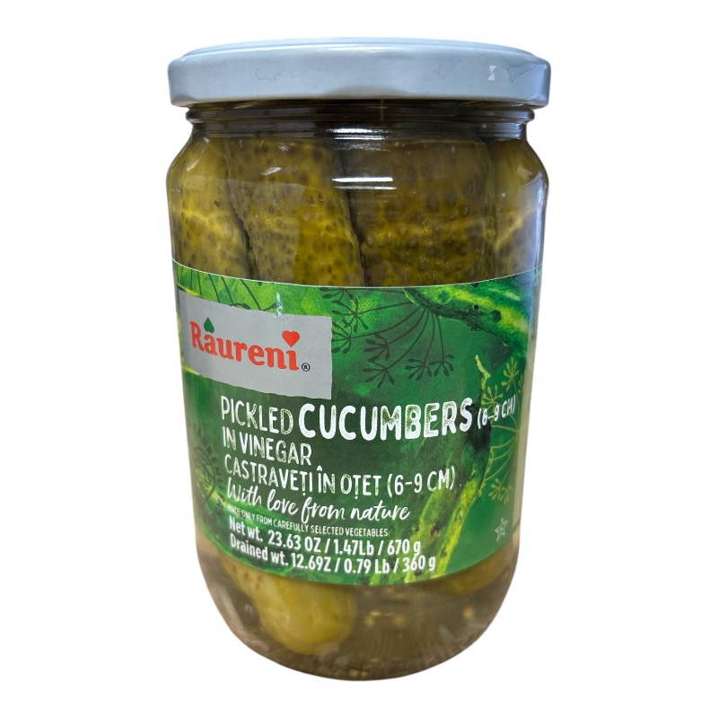 Cucumbers (6-9cm) in Vinegar, Raureni 720ml