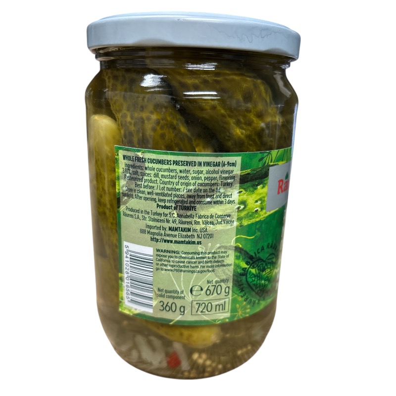 Cucumbers (6-9cm) in Vinegar, Raureni 720ml - Image 3