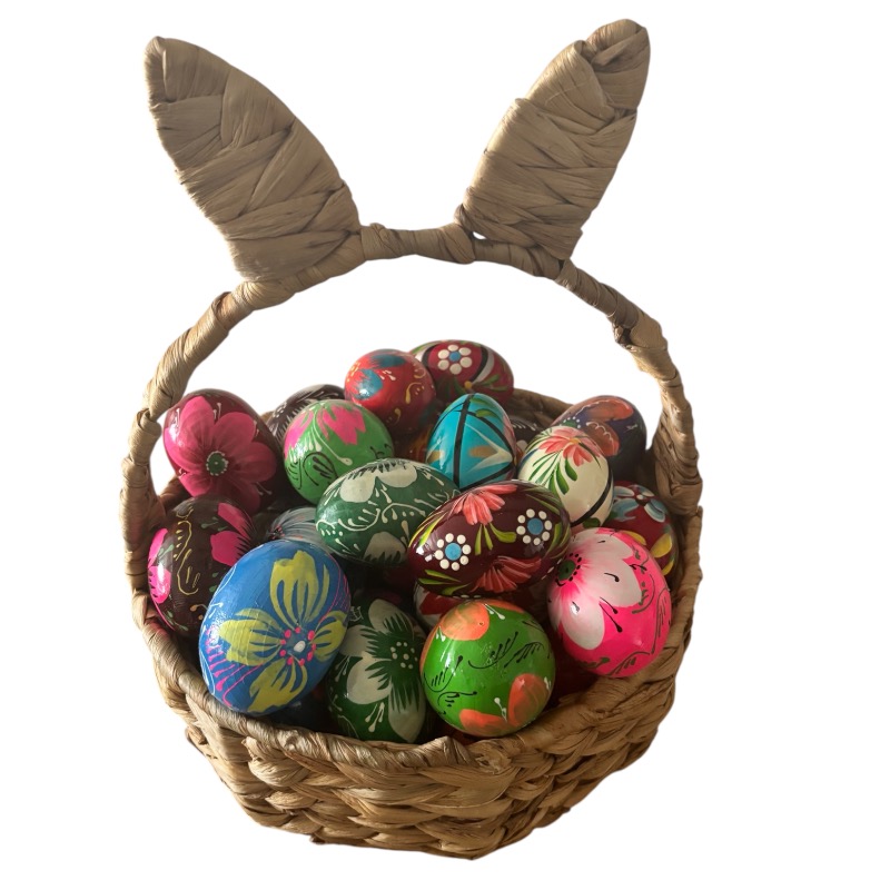 Hand Decorated Wooden Easter Eggs 6 pcs - Image 3