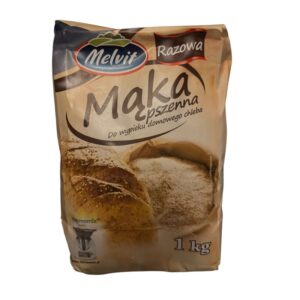 Melvit Whole Wheat Flour, Mąka Pszenna Razowa do Chleba 1kg