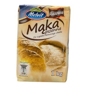 Melvit Whole Wheat Flour, Mąka Pszenna Razowa do Chleba 1kg