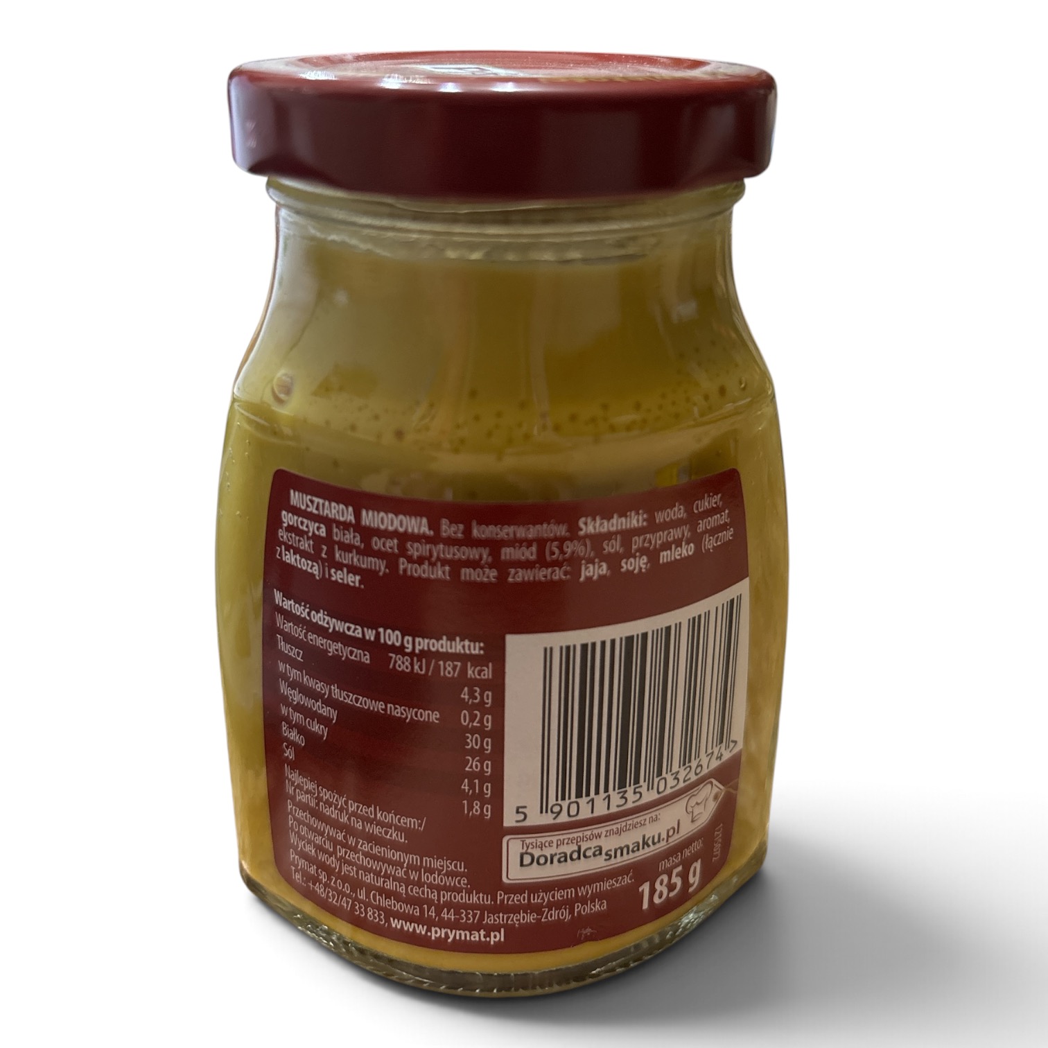 Prymat Mustard with Honey, 185g - Image 2
