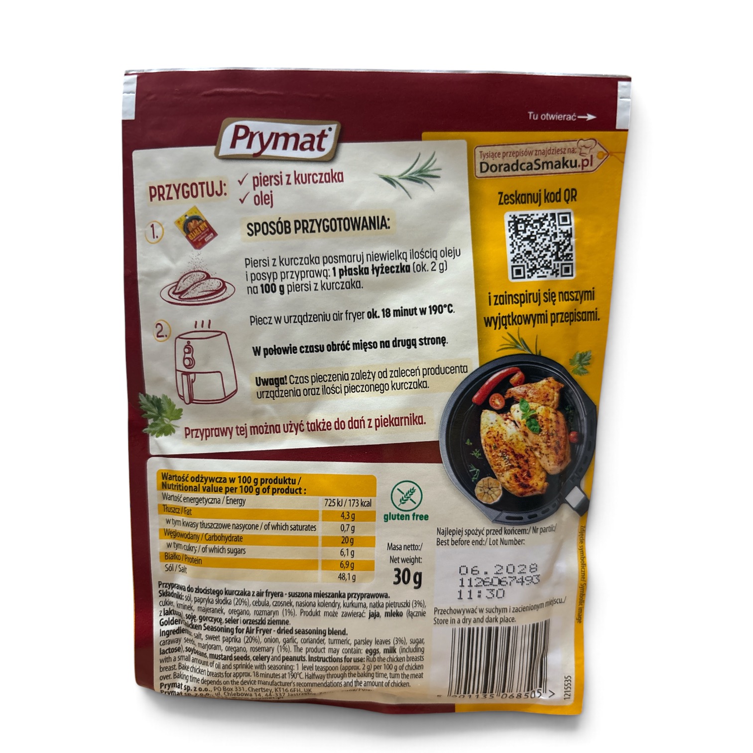 Prymat Gold Chicken Seasoning for Air Fryer, 30g - Image 2