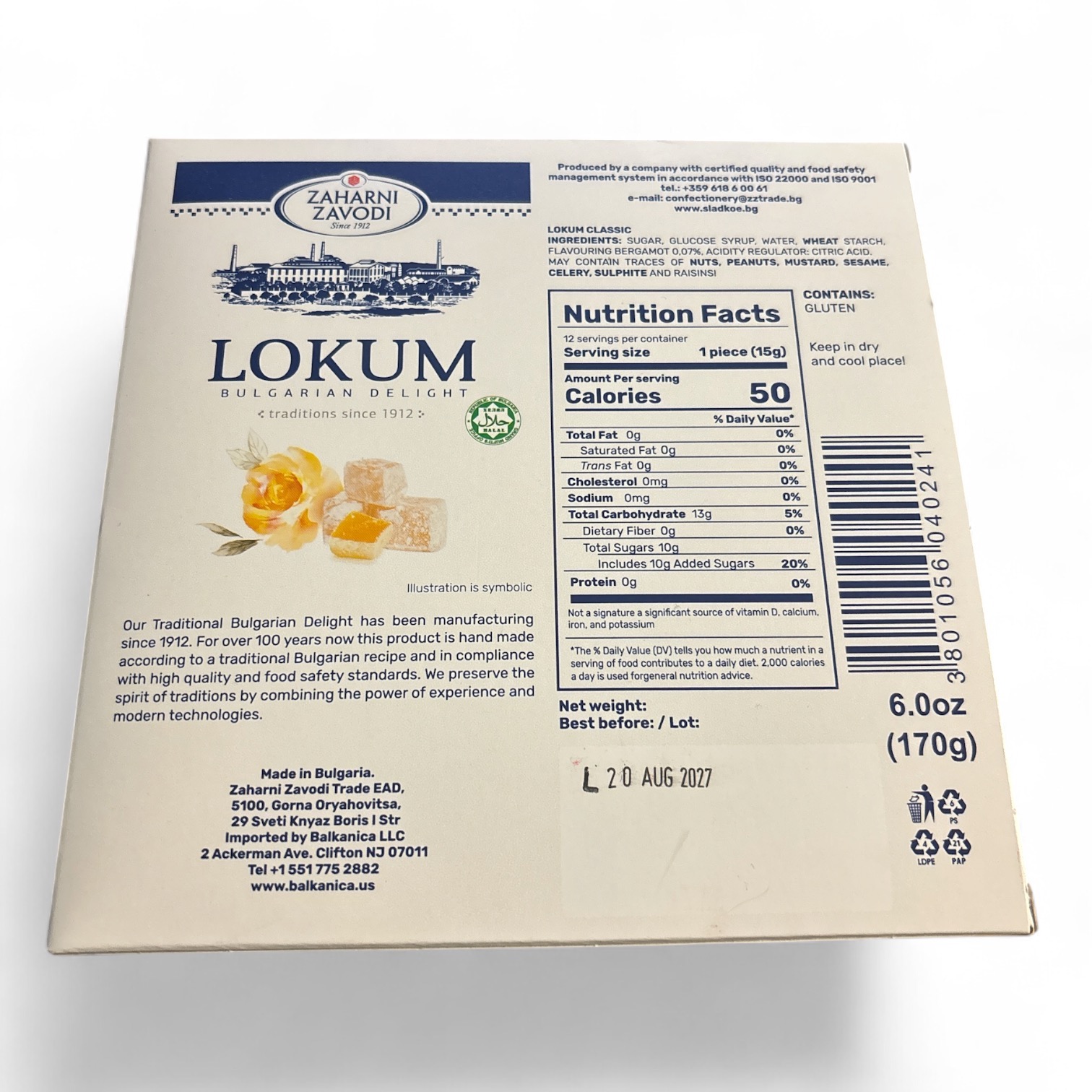 Lokum, Bulgarian/Turkish Delight, Classic, 170g - Image 2